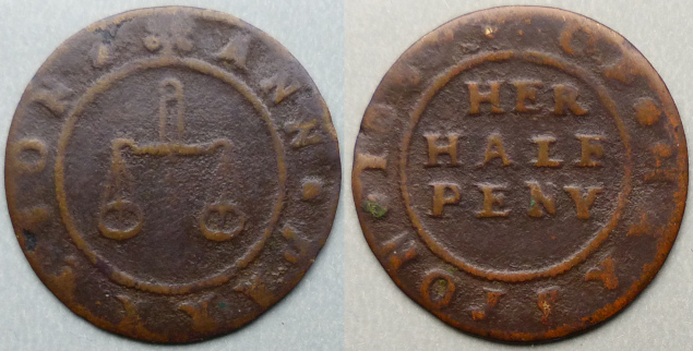 Marston Moretaine, Anne Parkeson 1669 halfpenny